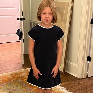 Bailey Boys Girls Dress Navy Corduroy w/white trim Size 8